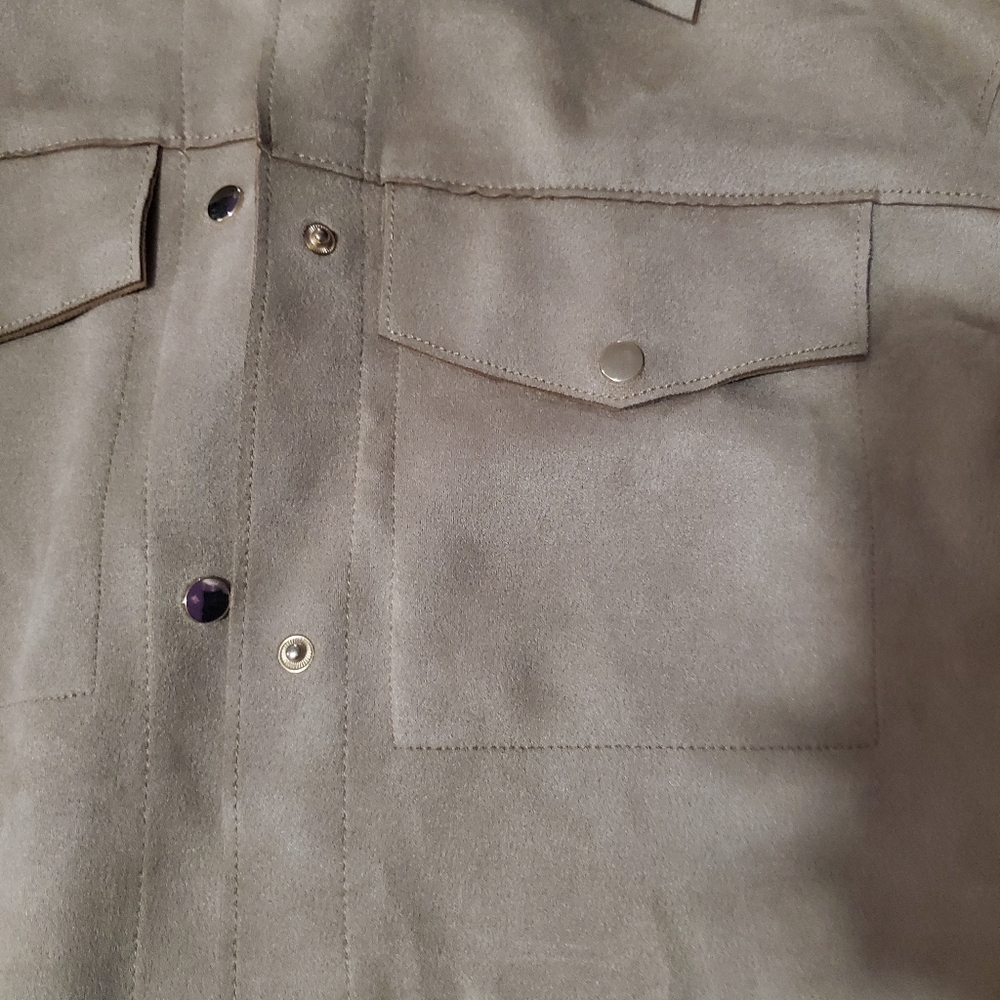 Suede button up - Picture 2 of 4